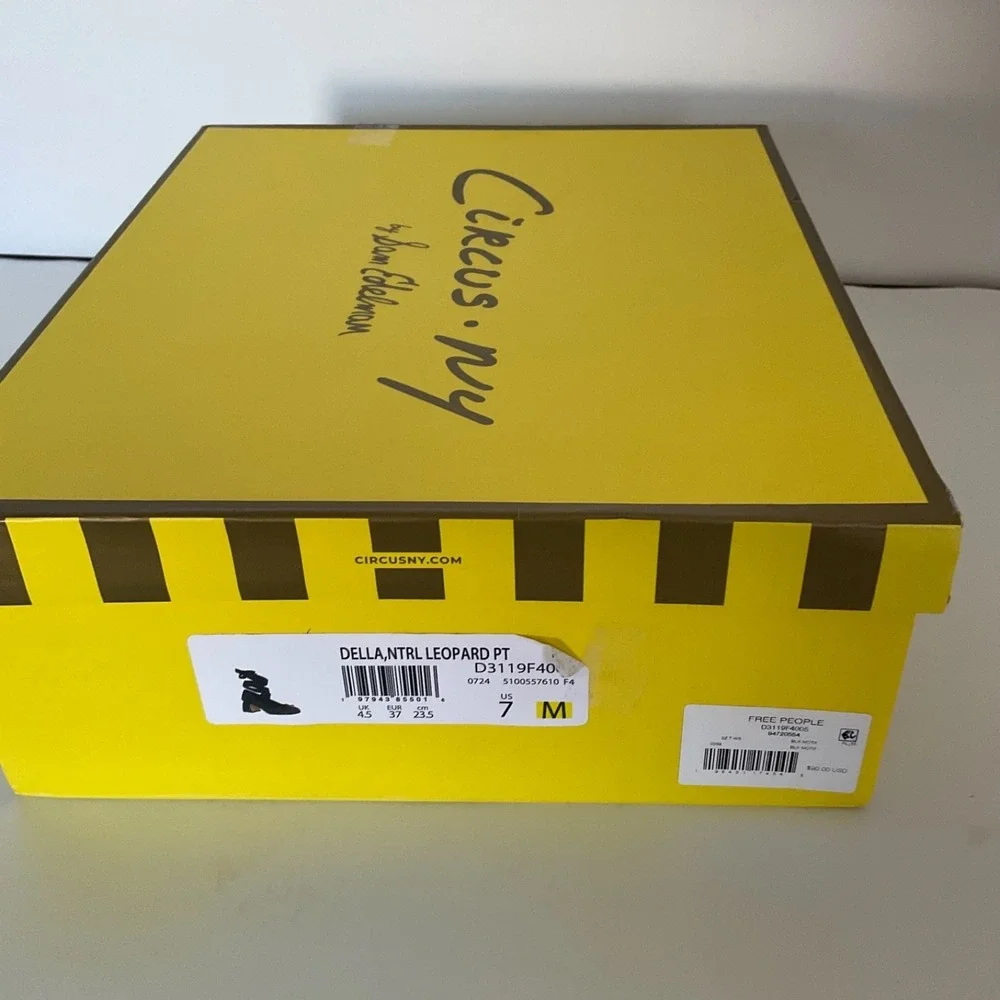 Circus NY by Sam Edelman Della Strappy Chunky Block Heel Natural Leopard Sz 7 - Picture 10 of 12